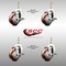 Service Caster 3.5 Inch 316SS Maroon Polyurethane 10mm Threaded Stem Caster Set Brake SCC SS316TS20S3514-PPUB-MRN-TLB-M1015-4 - alternate 3